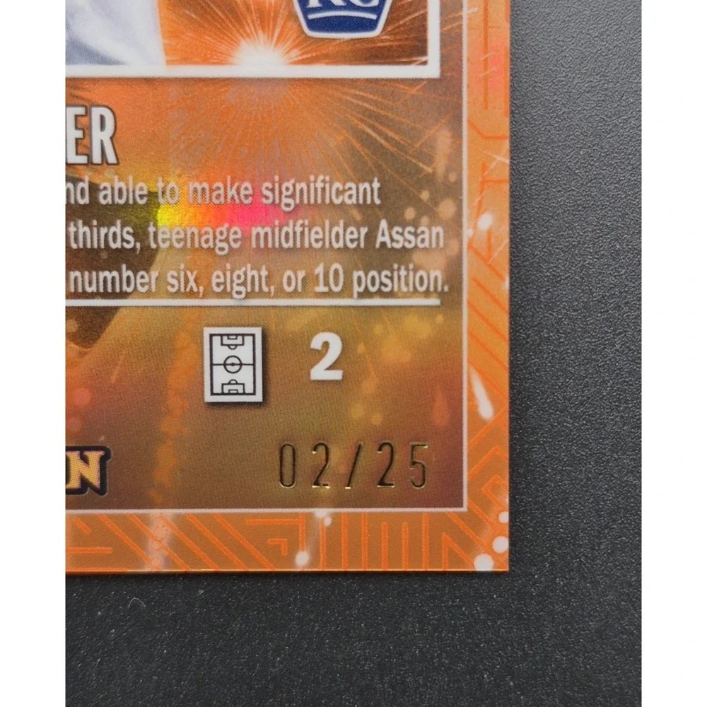 2025 Topps Merlin Collection Assan Ouedraogo #MG-37 Super Rare Orange /25 (RC)